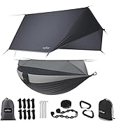 Sunyear Camping Hammock, Portable Double Hammock with Net, 2 Person Hammock Tent with 2*10ft Stra...