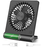 Tevelecin Desk Fan Battery Operated, 2000mAh 180°Foldable Portable Personal Fan, Strong Wind, Ult...