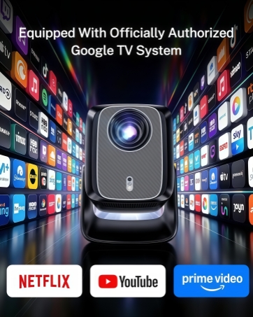 Mini Projector with WiFi and Bluetooth Apps 1080P 4K Smart TV Netflix Auto Focus HDMI portable