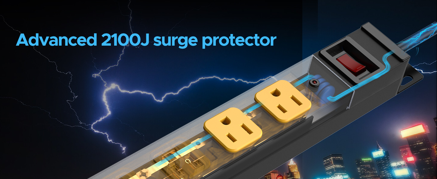 2100Joules surge protection
