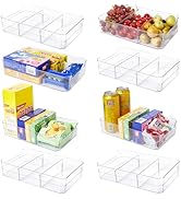 Sorgion Plastic Pantry Organizers and Storage with Removable Dividers Fridge and Refrigerator Org...