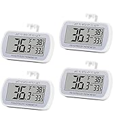 4 Pack Digital Refrigerator Thermometer Fridge Freeze Room Thermometer Waterproof Large LCD Displ...