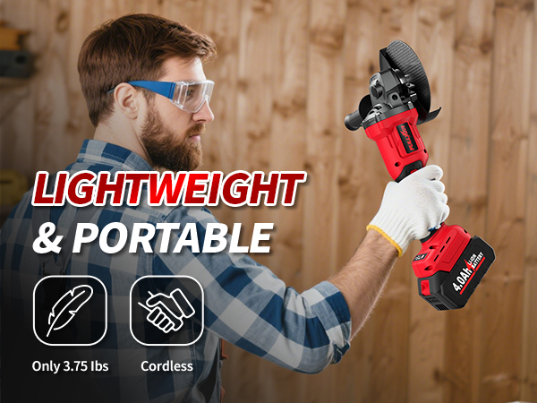 Cordless Angle Grinder Electric Grinder Tool Kit for Cutting, Grinding