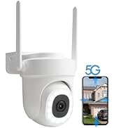 P Panoraxy 3k 5MP Security Camera Outdoor, 5G&amp;2.4G WiFi Outdoor Security Camera with 360°PTZ, 2-W...