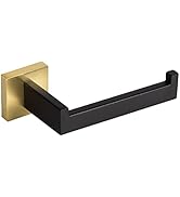 Black and Gold Toilet Paper Holder, Lava Odoro Bathroom Toilet Roll Holder Stainless Steel Wall M...