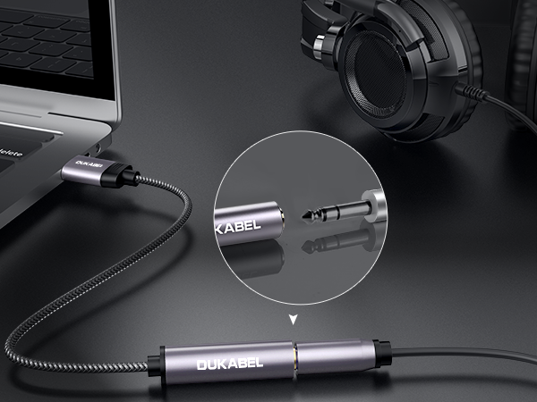 USB to 6.35mm stereo adapter