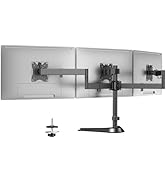 Triple Monitor Stand, Heavy Fully Adjustable Motion Mount Fits 3 Screens up to 27 inch, Free Stan...