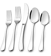 E-far Heavy Duty Silverware Set for 8, 40-Piece Stainless Steel Flatware Cutlery Set, Thick Metal...