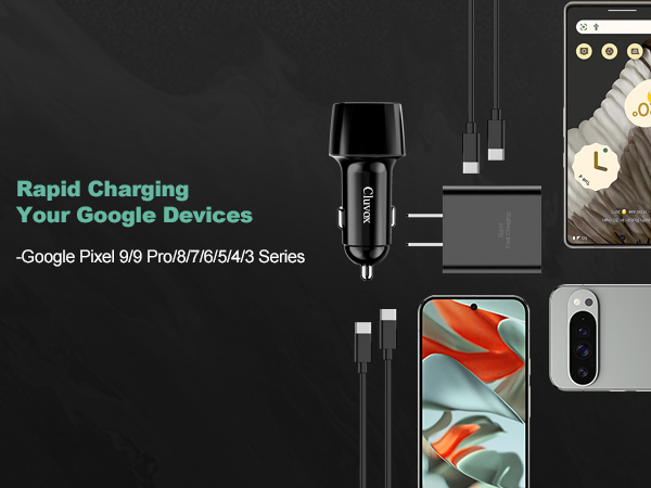 30W USB C car charger and travel charger rapid charging your google pixel 9 pro