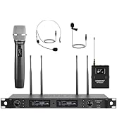 Phenyx Pro Wireless Microphone System, True Diversity Dual Cordless Microphone Set w/UHF Handheld...