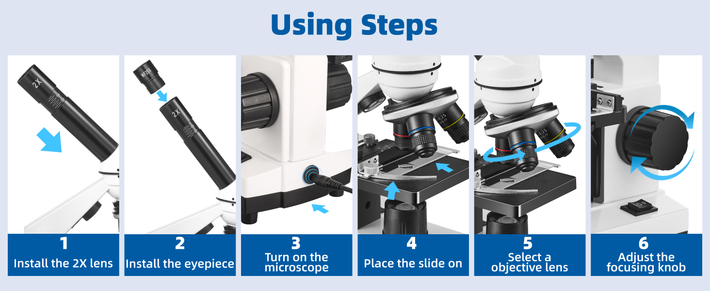 Monocular Microscope with LED Light