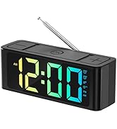 I·CODE Radio Alarm Clock, AM/FM Radio with Auto-on Timer, Dual Alarm, Snooze, Loud Alarm,Large RG...