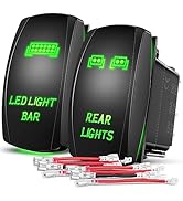 Nilight 2 Pack Rear Lights Rocker Switch Led Light Bar Rocker Switch 5Pin Laser On Off SPST Switc...