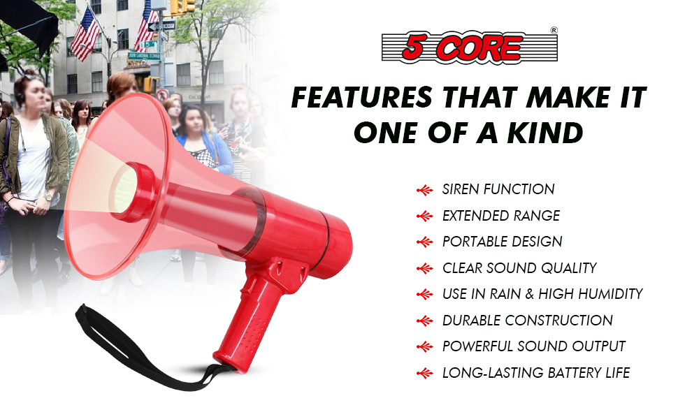 Portable Waterproof Megaphone, 40W Mega Phone