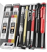 Nicpro 15 Pack Carpenter Pencil Set with Sharpener, Mechanical Carpenter Pencils with 40 Refill, ...