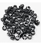 BOPOREAE 50pcs Opened Black Snap Bushing 3/8"(10mm) Mounting Dia, Plastic Cable Hole Grommets for...