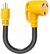 CXIYUA 15 Amp to 30 Adapter RV Adapter Cord 1FT, NEMA 5-15P Male to NEMA TT-30R Female, Camper Pl...