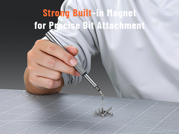  Strong Built-in Magnet for Precise Bit Attachment