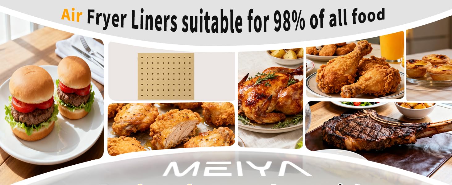 Air Fryer Liners suitable for 98% of all food