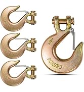 AYAYGD 4 Pack 1/2"" Clevis Slip Hook with Safety Latch, Heavy Duty Grade 70 Chain Hook for Transp...