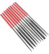 10Pcs Needle File Set Hardened Alloy Strength Steel Files- Mini Needle File Set Includes Round, T...