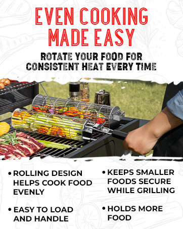 SHIZZO Grill Basket Set, Barbecue BBQ Grilling, Stainless Steel Folding Portable Outdoor Camping