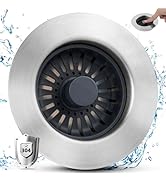 Hygie Rinse Kitchen Sink Drain Strainer 3-in-1 Stainless Steel Pop Up Sink Drain Stopper, Kitchen...