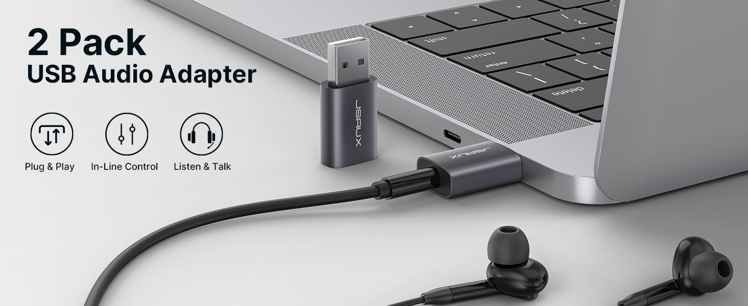 USB to 3.5mm Jack Audio Adapter