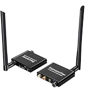 5.8GHz Wireless Audio Transmitter Receiver Kit for TV, 18ms Low Latency 164Ft Long Range, RCA / 3...
