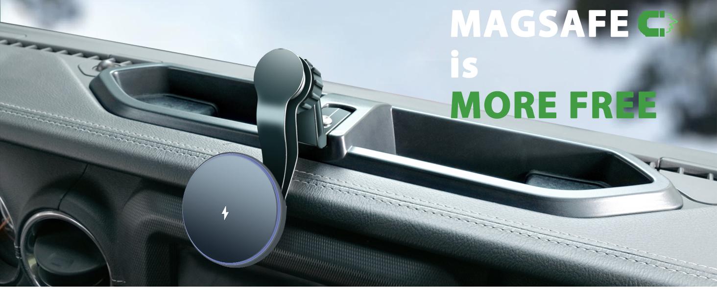 15W wireless charging magsafe phone mount for jeep wrangle JL gladiator JT