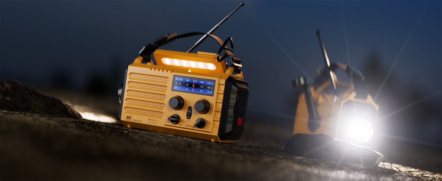 radio with 3w flashlight and 2.5w reading lamp