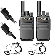 Maycall 558 2 Pack Walkie Talkie Two Way Radio for Adults with Earpieces Long Range FRS 2 Way Rad...