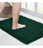 Walensee Bathroom Rug Non Slip Bath Mat (24x17 Inch Hunter Green) Water Absorbent Super Soft Shag...