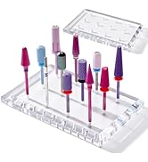 MelodySusie Nail Drill Bits Holder with 12 Holes, Visible Sturdy and Compatible with 3/32" Acryli...