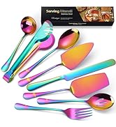AARAINBOW Hostess Serving Utensils Set Large, 8 Pcs Stainless Steel Serving Utensils for Parties ...