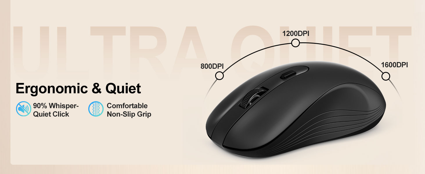 quiet and ergonomic mouse