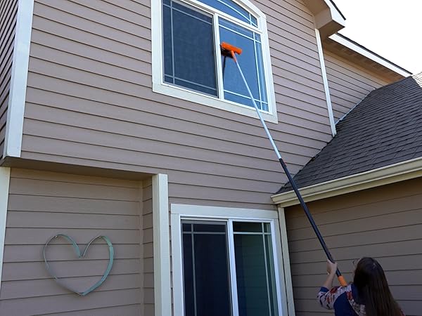 Window washing kit with extension pole