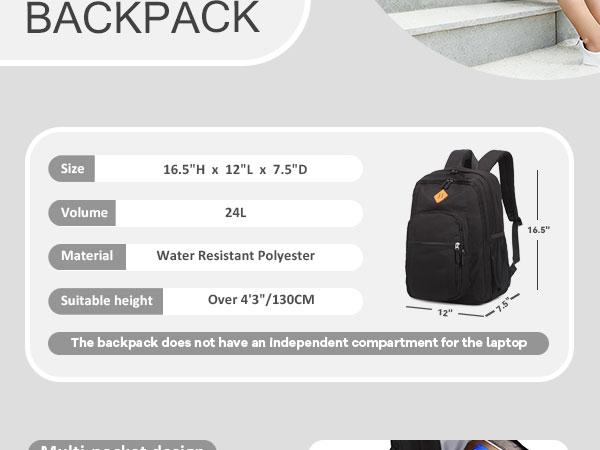 abshoo big students bookbag can fit up to 15.6inch laptop.