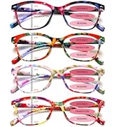 CLASAGA Progressive Multifocus Reading Glasses for Women Pattern Print Blue Light Block Spring Hi...