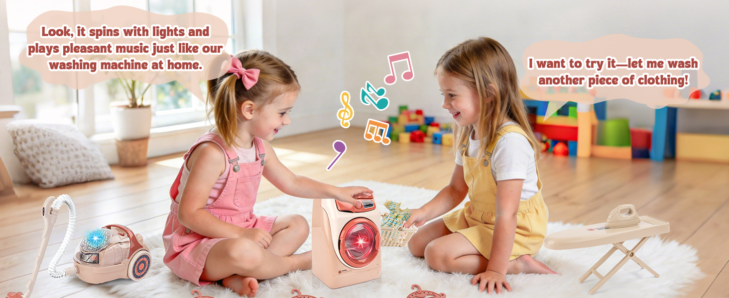 Kids Toy Washing Machine &amp;amp; Vacuum Playset