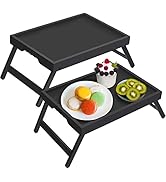 Artmeer Bed Tray Table with Folding Legs,Bamboo Breakfast in Bed for TV Table, Laptop Computer Tr...