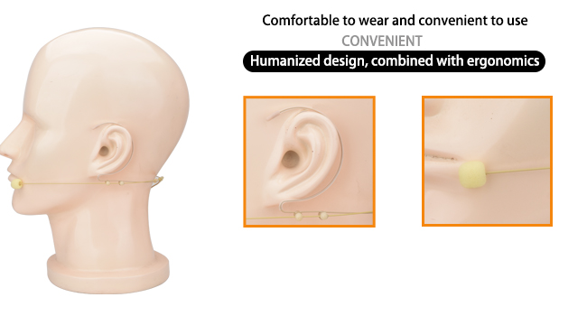 Beige Ear Hanging Microphone