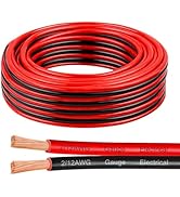 12 Gauge Wire 25 Feet, 12/2 AWG Pure Copper Wire, 12AWG 2 Conductors Red Black Oxygen Free Strand...