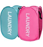 Aplter Collapsible Laundry Hamper 2 pack Mesh Pop Up Laundry Hamper with Handles, Foldable Laundr...