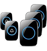 Wireless Doorbell, FullHouse Waterproof Door Bell Kit, Distinguish Front and Rear Doors, Over 100...