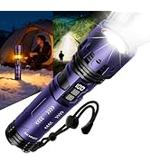 SKYFIRE Tactical LED Flashlight High Lumens – 1800 Lumens USB-C Rechargeable, Zoomable Focus, Dua...