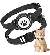 Airtag Cat Collar, Stretchy Kitten Collar with Apple Air Tag Holder, Lightweight and Comfortable,...