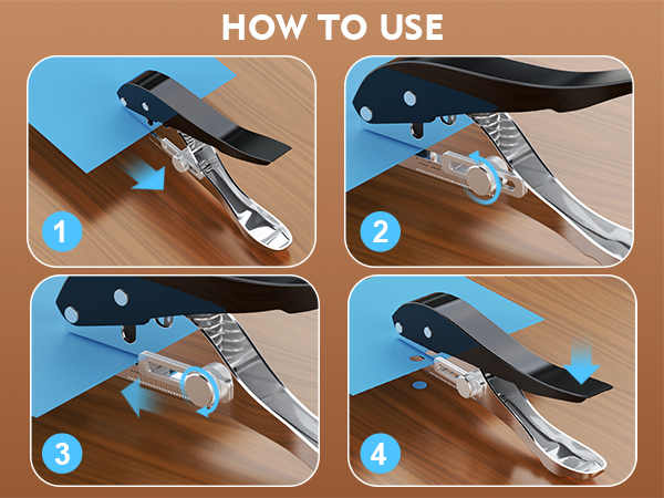 single hole punch black