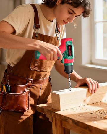 8V Cordless Drill Driver Set - 3/8" Keyless Chuck, 15pcs Drill Bits Included