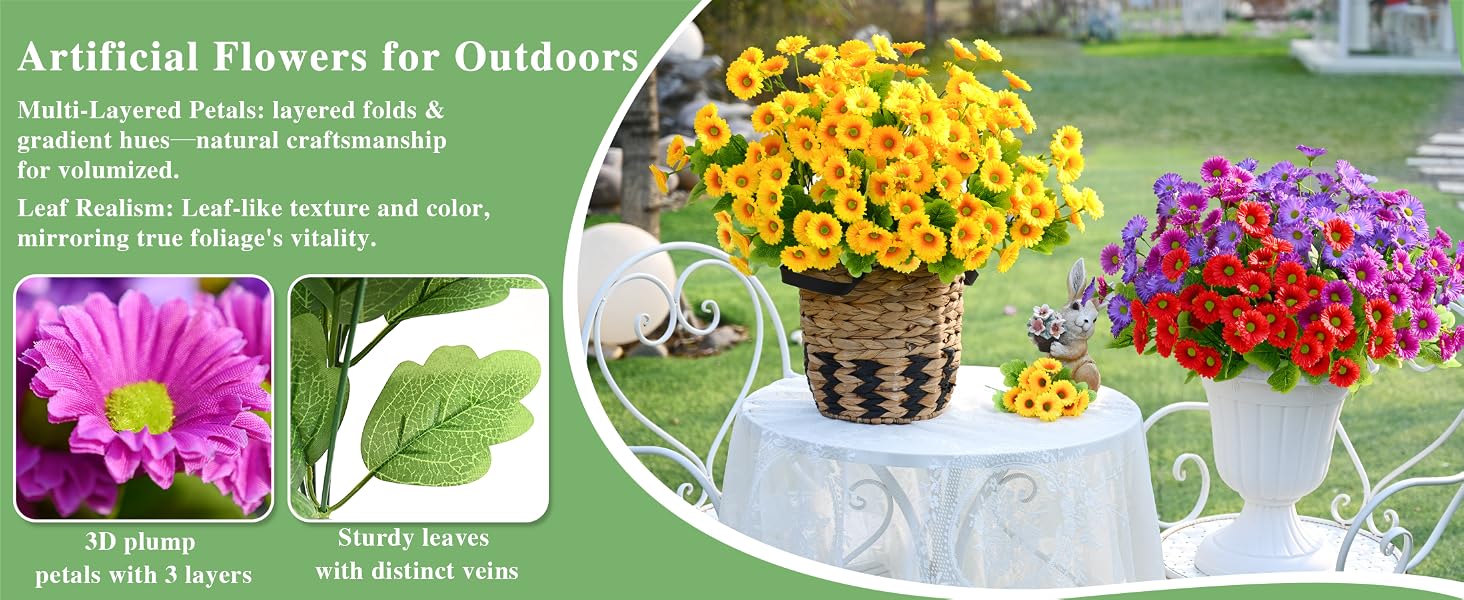 artificial flowers for outdoors